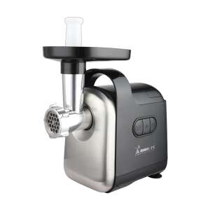 Momert 2261 electric meat grinder, black and silver, with sausage stuffer and kebbe maker attachments - Meat Grinder