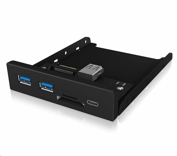 ICY BOX IB-Hub1417-i3 Hub cu 3 porturi 2x USB 3.0 1x USB Type-C Cititor de carduri Minisd/SD Negru