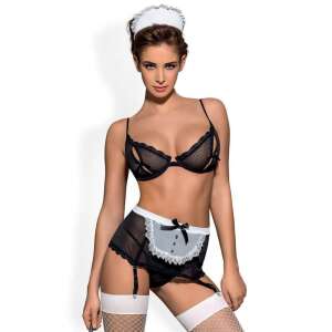 Maidme Maid Kostüm Set, schwarz-weiß, 6-teilig, sexy Dessous, Rollenspiel, Kostüm, Dienstmädchen Outfit - Obsessive