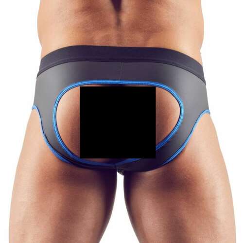 Svenjoyment Férfi Jockstrap nyitott háttal fekete-kék színben, hátulnézet