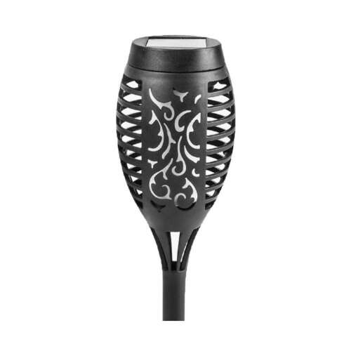 12 LED-kové záhradné solárne lampy 51cm - fakľa (P-200) #čierna 6ks