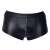 Svenjoyment Férfi Fekete Bőr Boxer Nadrág Csipkés Oldalakkal és Cipzáros Repülővel - Elülső Nézet