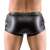 Svenjoyment Férfi Fekete Bőr Boxer Nadrág Csipkés Oldalakkal - Hátulnézet Modellel