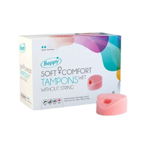 Beppy Soft Comfort nedves tamponok, húrok nélkül, 8 db, normál nedvszívó képesség, női higiéniai termék