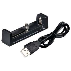 Xtar MC1 Li-Ionen-Akkuladegerät, schwarz, mit USB-Kabel - Akkuladegeräte