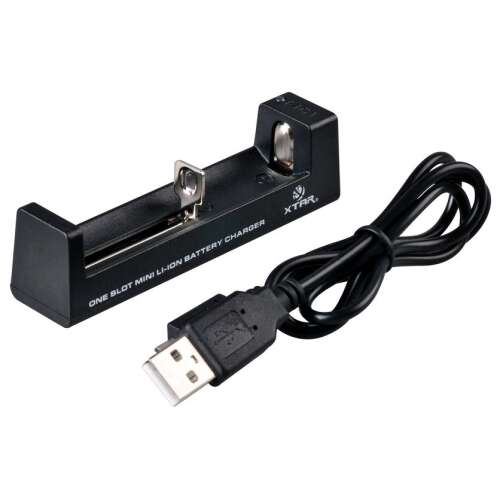 Încărcător de baterii Li-ion Xtar MC1, negru, cu cablu USB