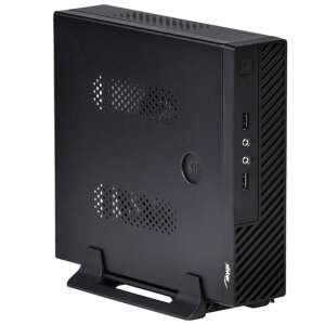 Akyga AK-100-01BK mini-ITX computer case, black, side view - Computer Case