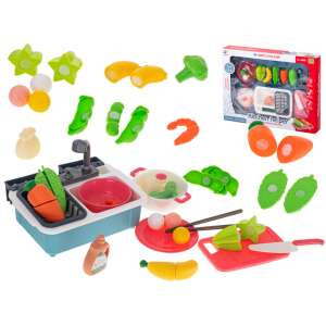 Happy Little Chef toy kitchen sink with play food and accessories - Ikonka