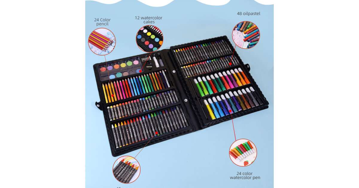 168 Pcs Kids Super Mega Art Colouring Set