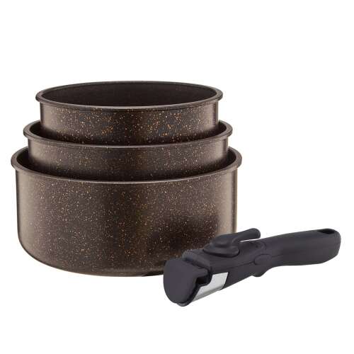 Ambition Gold Pot Set with Removable Handles 16/18/20 cm, Induction, Oven Safe