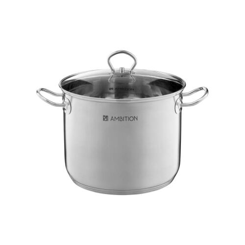 Ambition Acero magas lábas üveg fedővel 30 cm 16 l