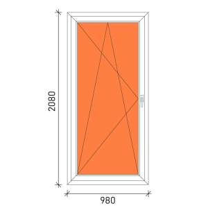 100×210 Bukó-nyíló erkélyajtó 3 rétegű üveggel 74029581 
