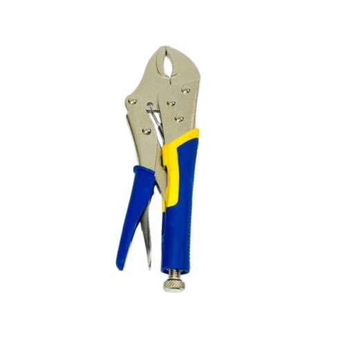 Locking pliers, adjustable pliers, gripping pliers, wrench pliers, multi-grip pliers, heavy duty pliers, with blue and yellow handles