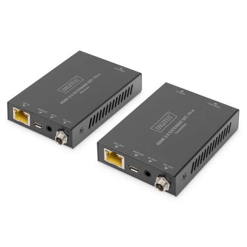 DIGITUS HDMI 2.0 Extender Set 70m 4K/60Hz 18Gbps, HDMI-Signal bis zu 70 Meter verlängern