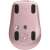 Logitech MX Anywhere 3 wireless mouse, rose pink color, bottom view, showing feet and sensor