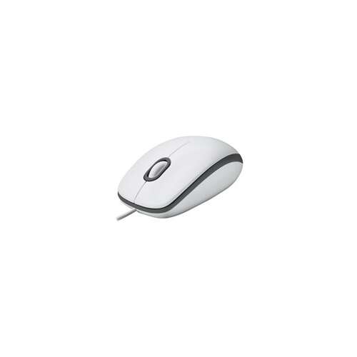 Mouse Logitech M100 cu fir, alb, vedere 3/4