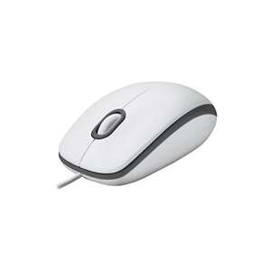 Logitech M100 mysz przewodowy, biały, widok 3/4 - Mysz