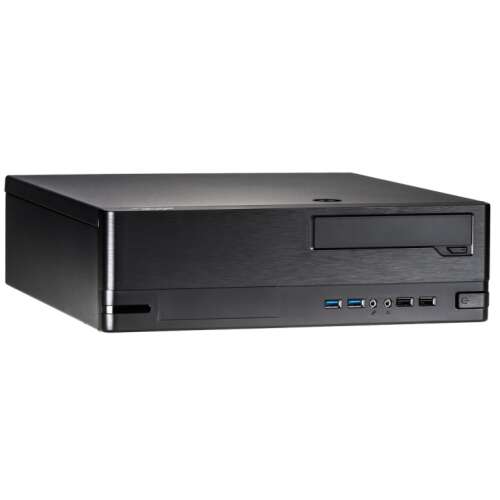 Akyga AK-502-02BK Small Form Factor Computer Case, black, front view