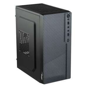 Akyga AK36BK mATX computer case, black, front view - Akyga
