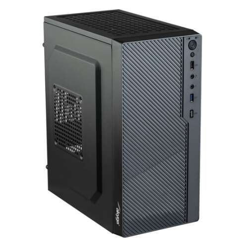 Akyga AK36BK mATX computer case, black, front view