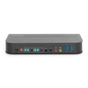 DIGITUS KVM Switch 2x1 DP DP/HDMI Ieșire USB vizualizare din față - Digitus Switch-uri KVM