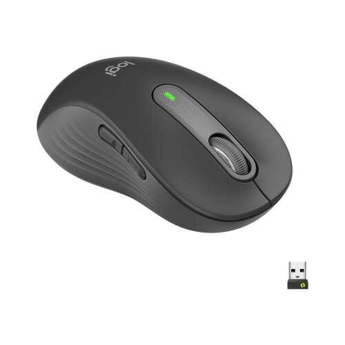 Mouse wireless Logitech Signature M650 Large grafit, vedere unghiulară