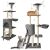 Tower-type multi-level cat playground set with toys and ladders, 138cm, grey 80034650