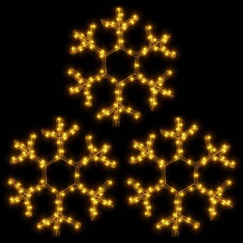 3 db meleg fehér LED-es hópehely karácsonyi fényfüzér, 38 x 37 cm - Karácsonyi dekoráció