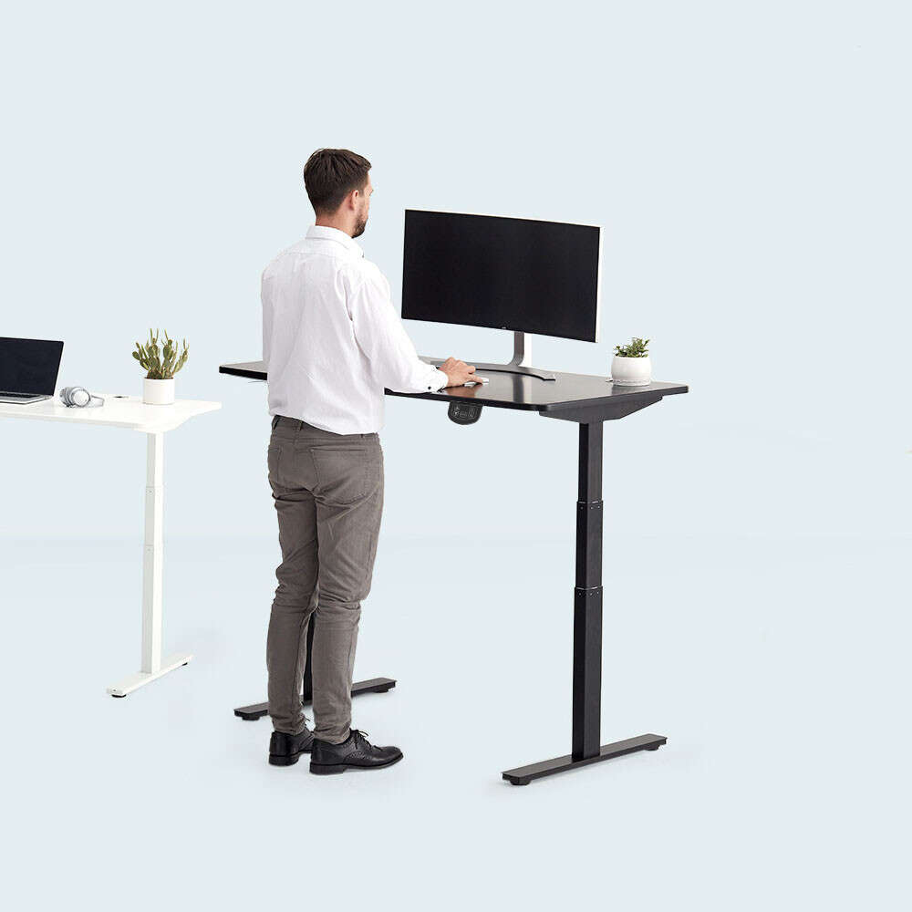 Bighome elektronikusan állítható magasságú íróasztal, gamer asztal - fekete