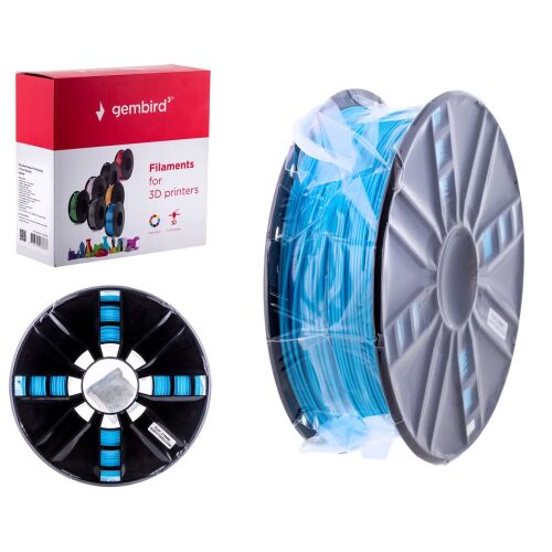 Gembird Niebieski Filament PLA 1.75mm 1kg Szpula, Filament do Drukarki 3D