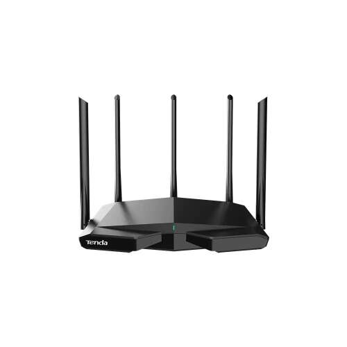 Tenda TX27 Pro AX5700 Tri-Band Wi-Fi 6E Router, czarny, widok z przodu