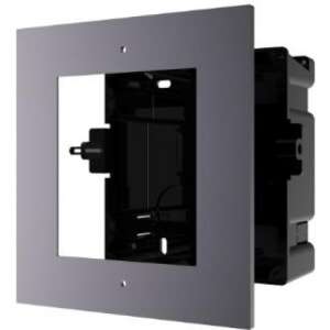 Cadru pentru stația de ușă Hikvision DS-KD-ACF1 cu cutie de montare, aluminiu, gri - Hikvision Interfoane