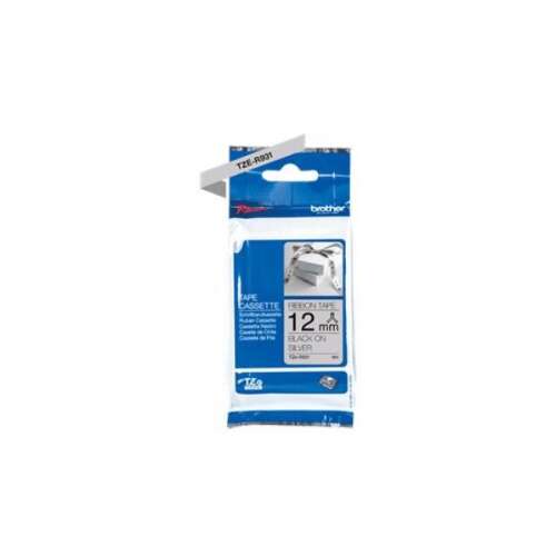 Bandă etichetare Brother P-Touch 12mm Negru pe Argintiu - Ambalată