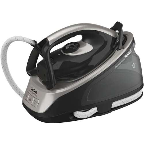 Stacja parowa Tefal Express Easy SV6140E0, czarna i srebrna, z dużym zbiornikiem na wodę