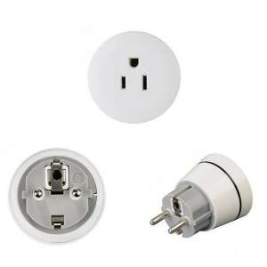 Hama Adapter podróżny (USA) 223451, biały, wtyczka amerykańska do gniazdka europejskiego, 3 widoki - Karta sieciowa