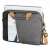 Hama Florence Notebook Case 14.1 inch, black and grey, with laptop inside, showing the padded compartment