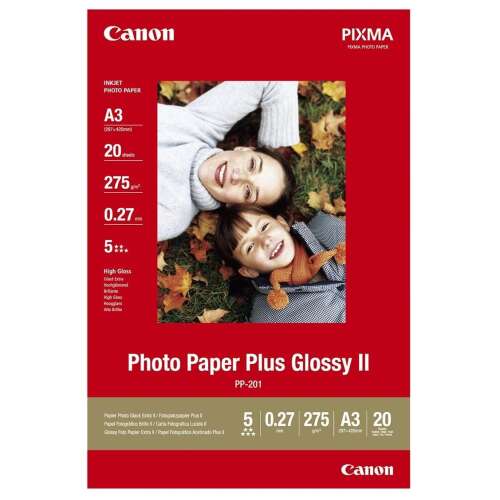 Canon PIXMA Photo Paper Plus Glossy II PP-201 A3 20 arkuszy 275g/m² papier fotograficzny błyszczący