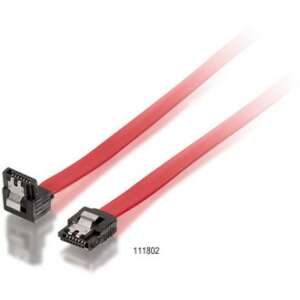 SATA dátový kábel EQuip, 0,5m, L-tvar, červený, 111802 - Káble
