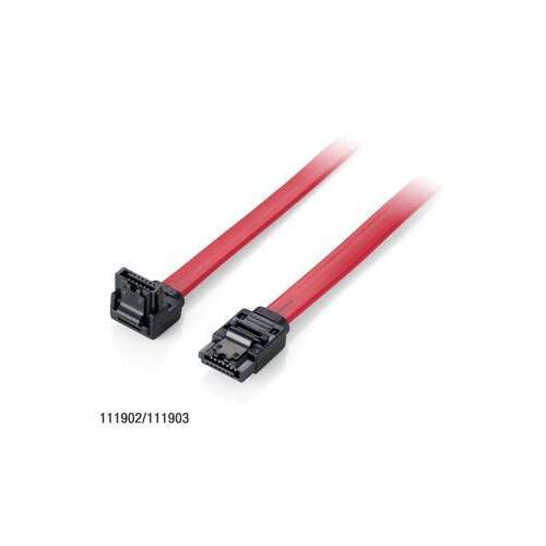 EQuip SATA3 data cable, 0.5m, L-shaped red connector, 111902