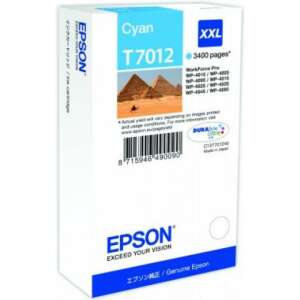 Atramentová kazeta Epson T7012 Cyan, XXL, 3400 strán, pre tlačiarne WorkForce Pro - Epson