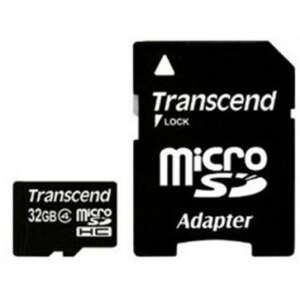 Transcend 32GB microSDHC memóriakártya adapterrel, 10-es osztály, okostelefonokhoz, kamerákhoz és egyéb eszközökhöz - Transcend