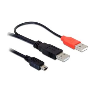 DeLock USB 2.0 A to Mini-B Y-Cable for External Hard Drives - Data Cable