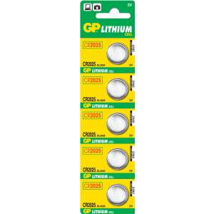 GP CR2025 Lithium Button Cell Battery 5pcs/pack GPCR2025-BL5