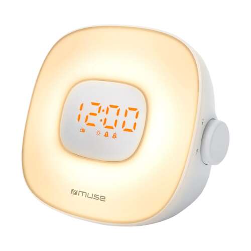 Digitálny budík Muse M-198 CR s FM rádiom, simuláciou východu slnka a bielym svetlom