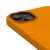 DECODED Silicone Back Cover for iPhone 14 Plus, Orange, close-up of camera protection