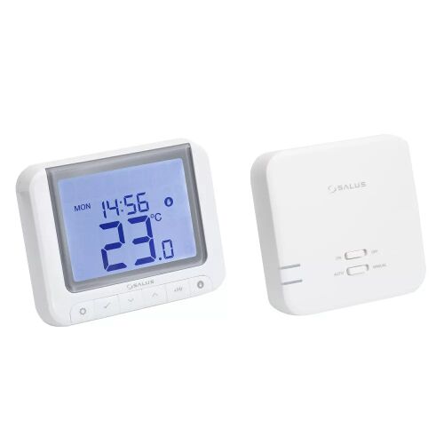 Salus RT520RF Wireless Room Thermostat and Receiver Unit on white