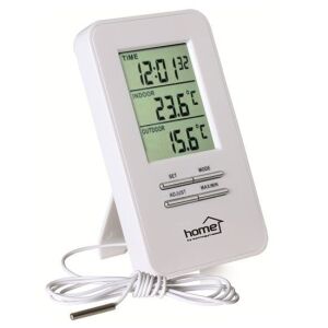 Home by Somogyi wired indoor outdoor thermometer with clock - Weather Station