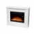 Szögletes nézet az FKKF 01 + FKKI 03 KIT elektromos kandallóról fehér kerettel