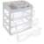 Soulima 3-drawer cosmetic organizer with clear drawers and compartments for makeup, jewelry, and other small items
