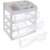 Soulima 3-drawer cosmetic organizer with clear drawers, open drawer